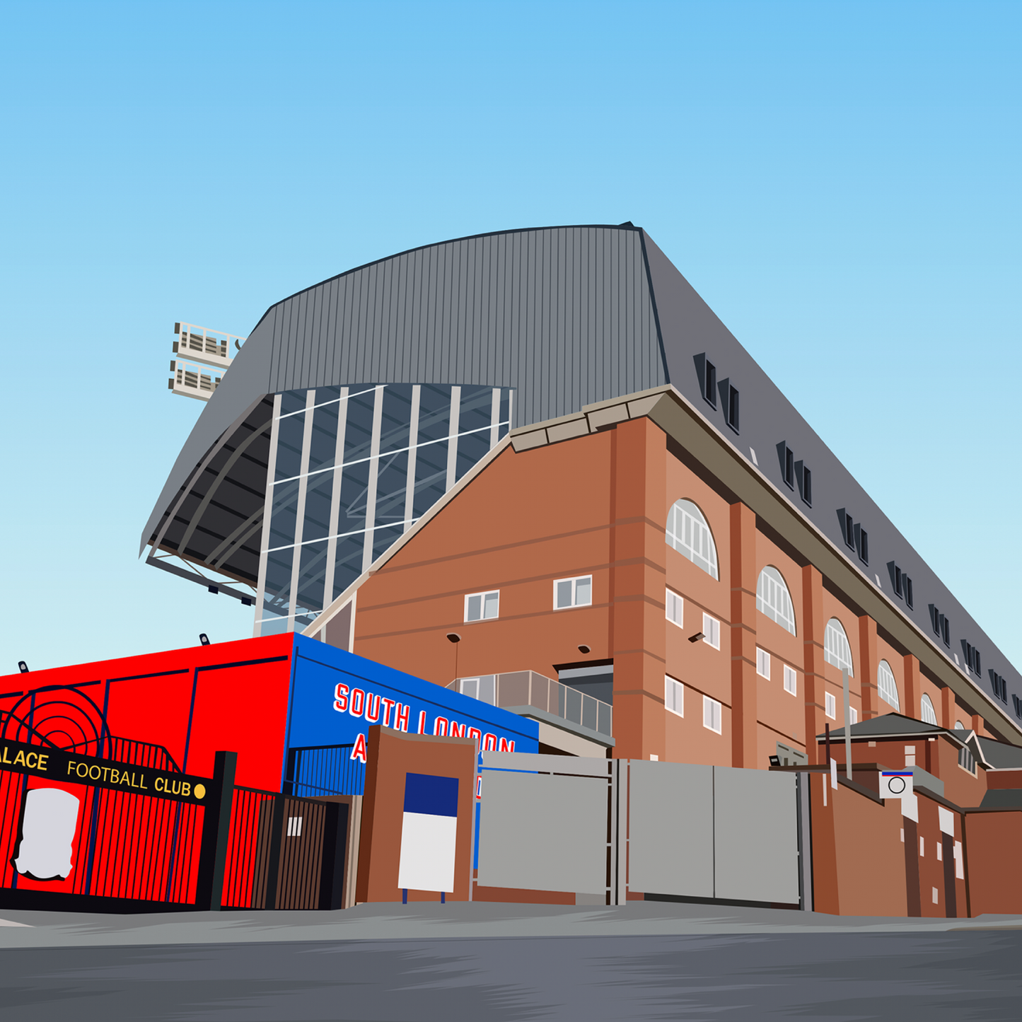 Holmesdale Road Stand Print - Crystal Palace - Selhurst Park