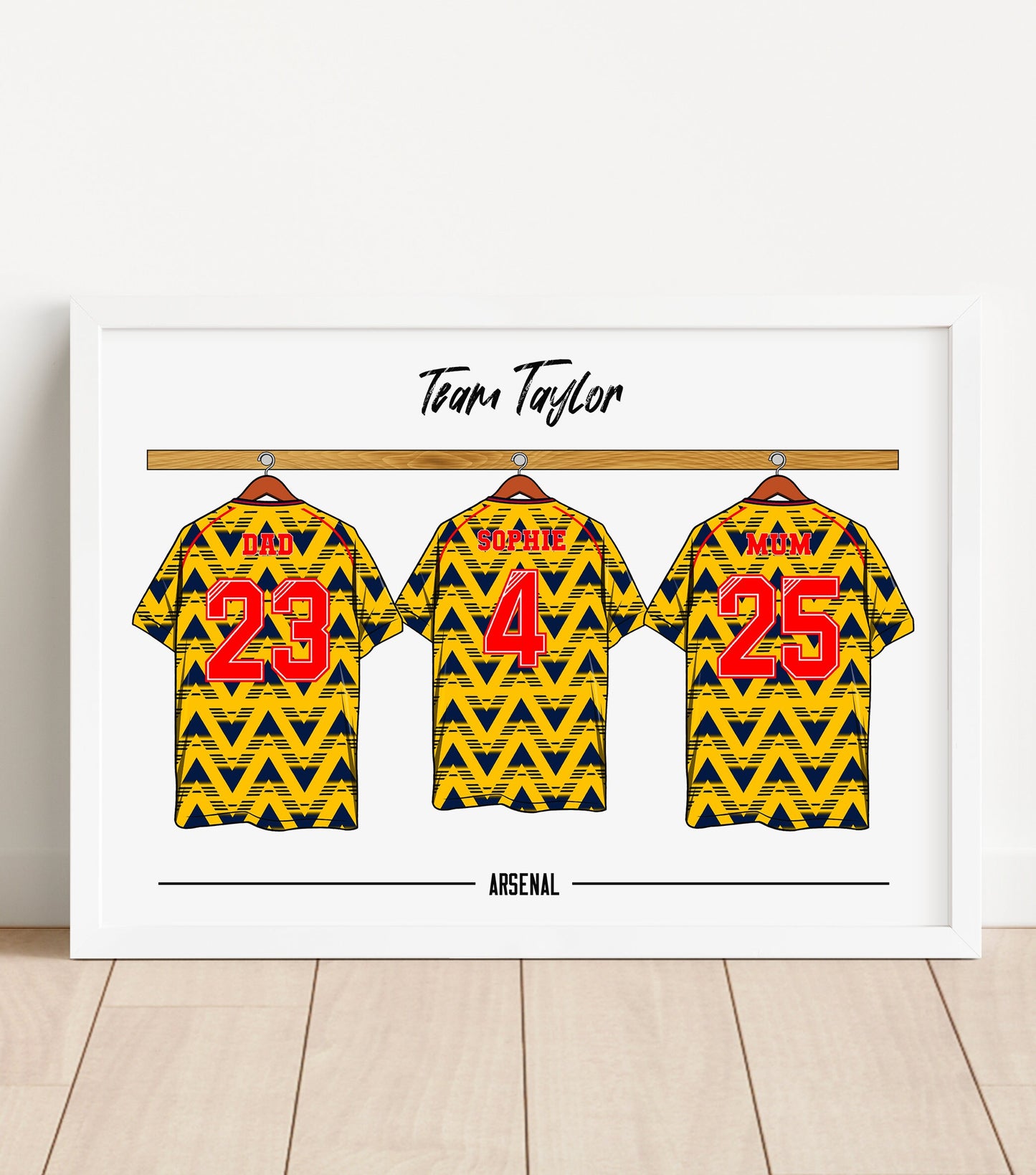 Personalised Family Football Print - Custom - Any Team - Any Shirt