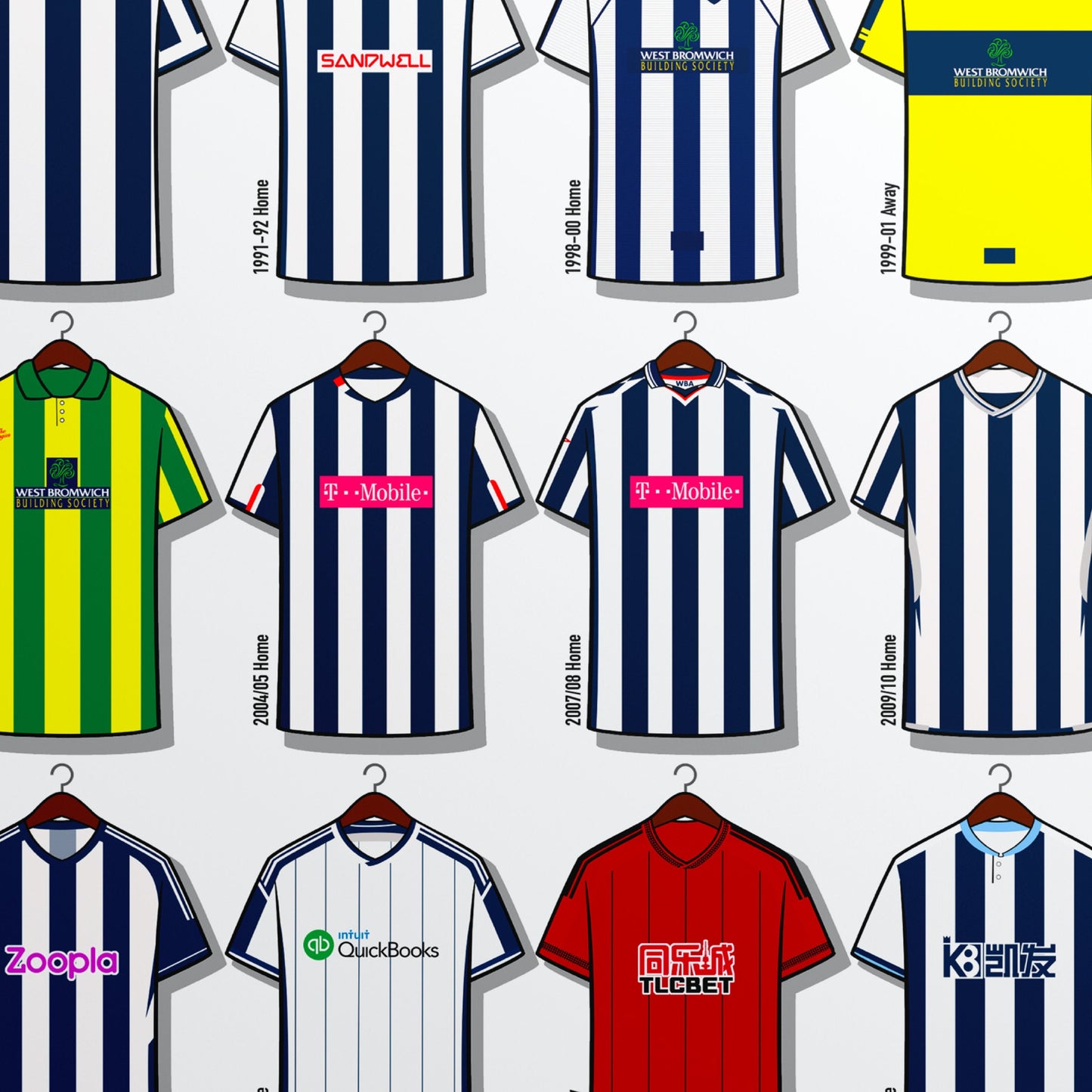West Bromich Albion Shirts Print - WBA