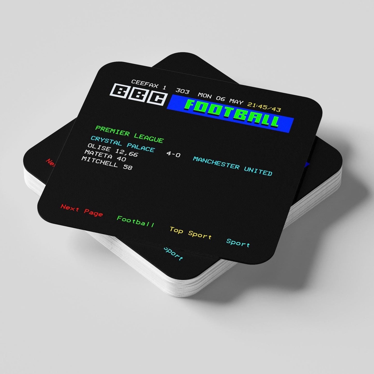 Personalised Retro Ceefax Coaster Set
