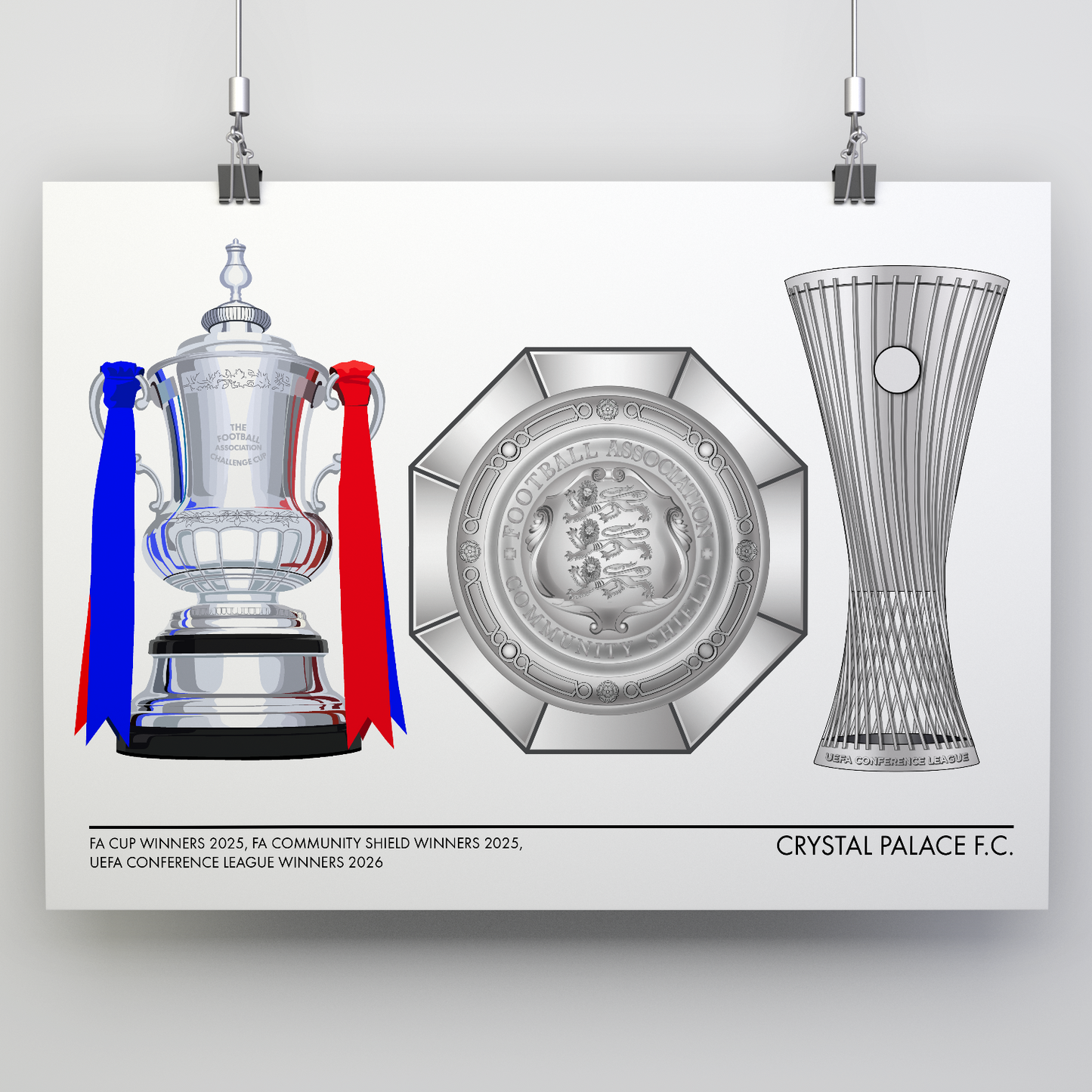 Crystal Palace Three Trophies Print