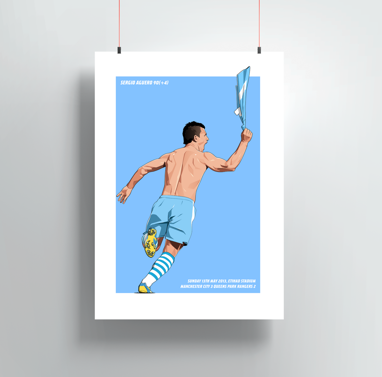 Sergio Aguero 90+4 Print