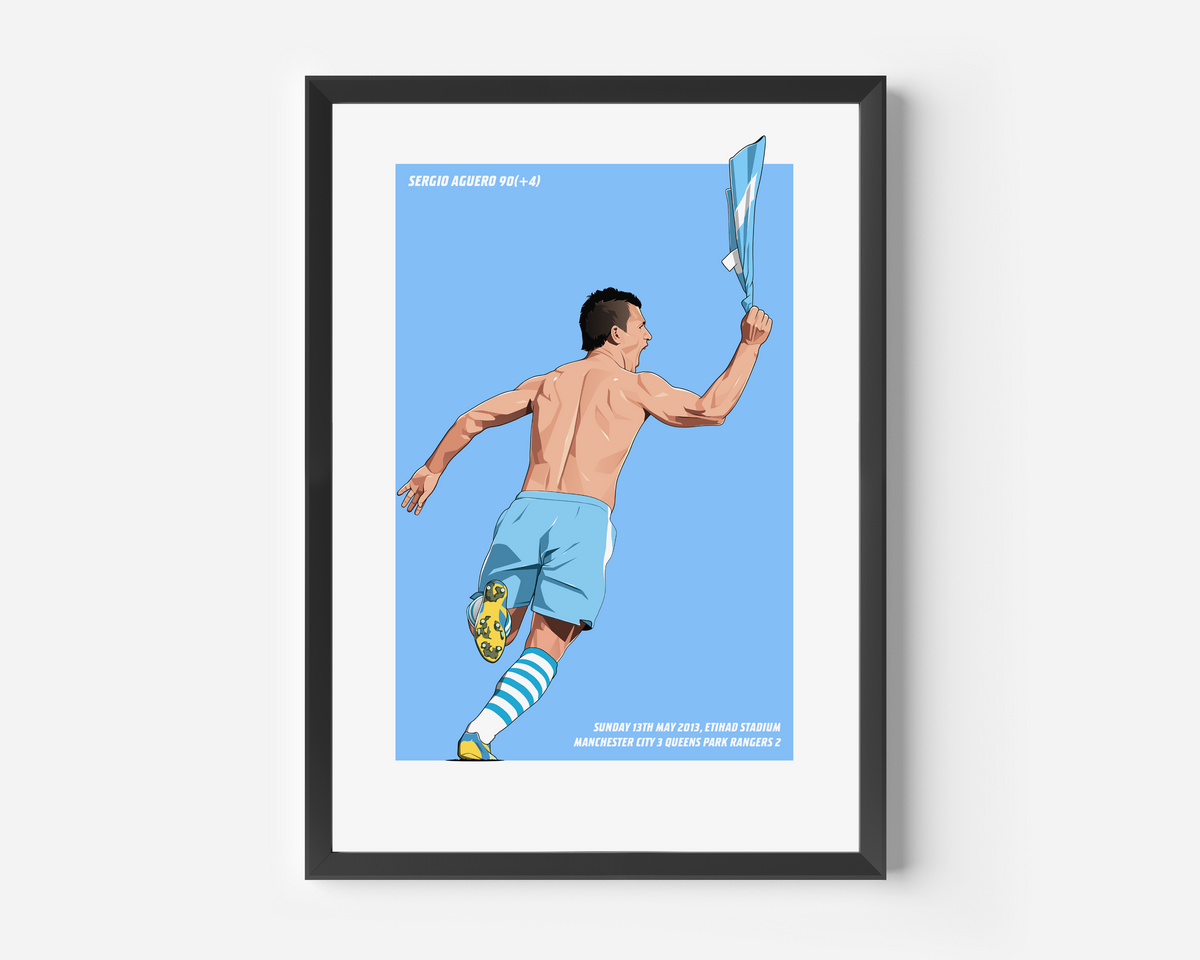 Sergio Aguero 90+4 Print