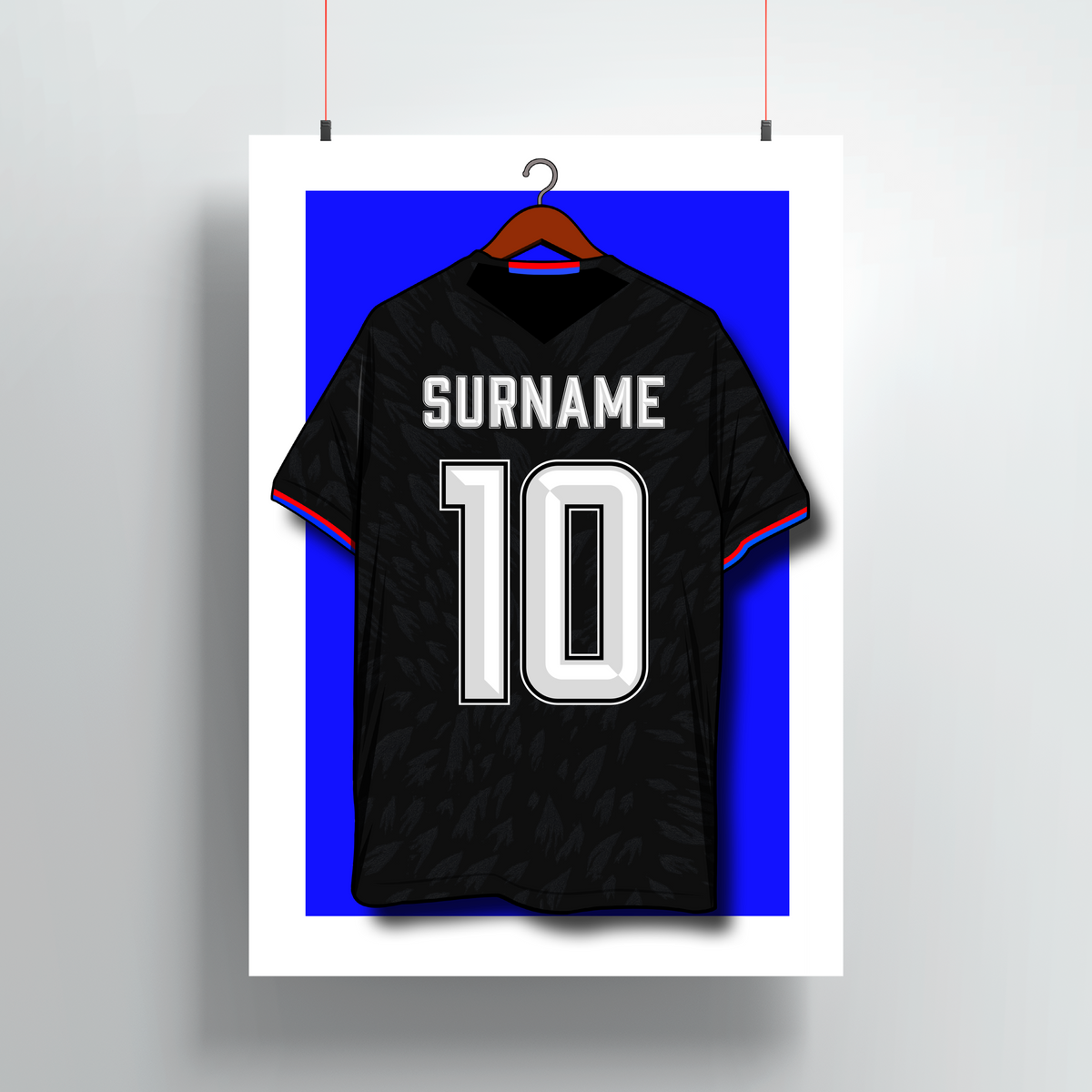 Personalised Crystal Palace 2026/27 Shirt Print. Any Name Shirt, Name & Number