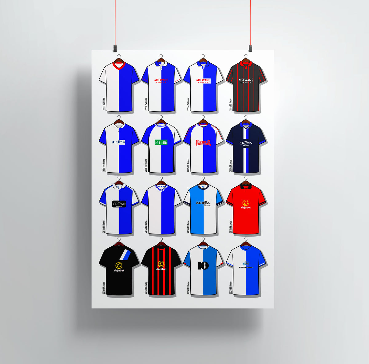 Blackburn Rovers Shirts Print