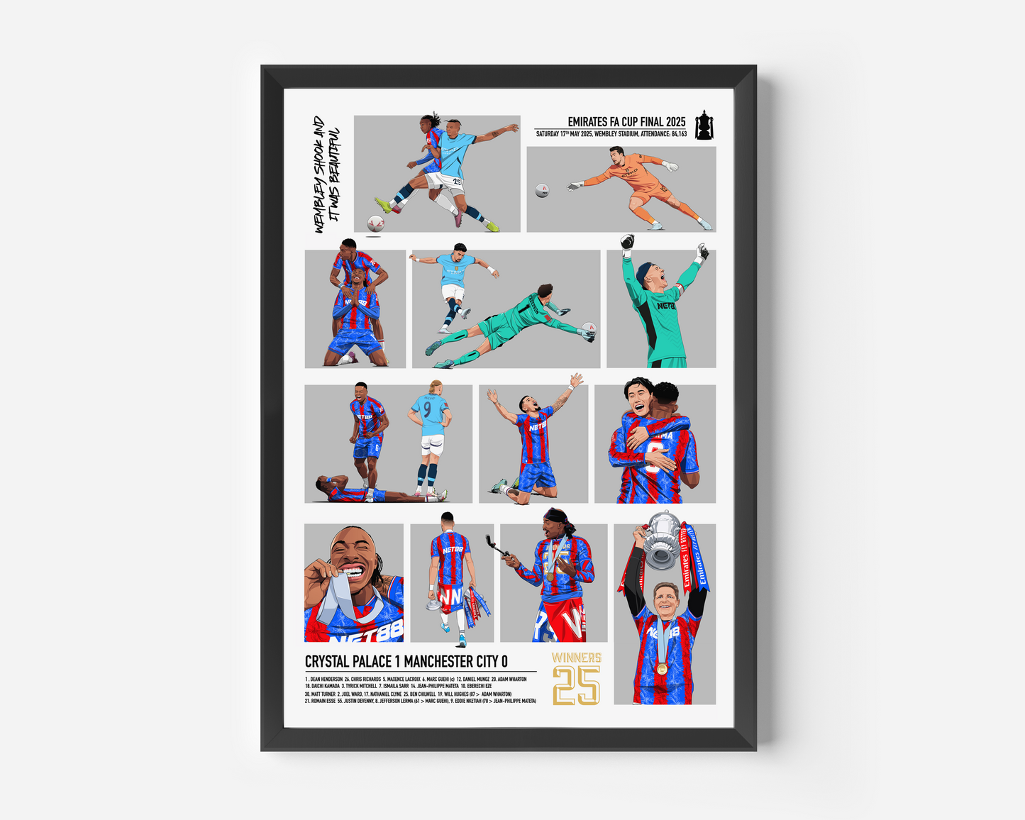 Crystal Palace 'Wembley Shook' FA Cup Final Print