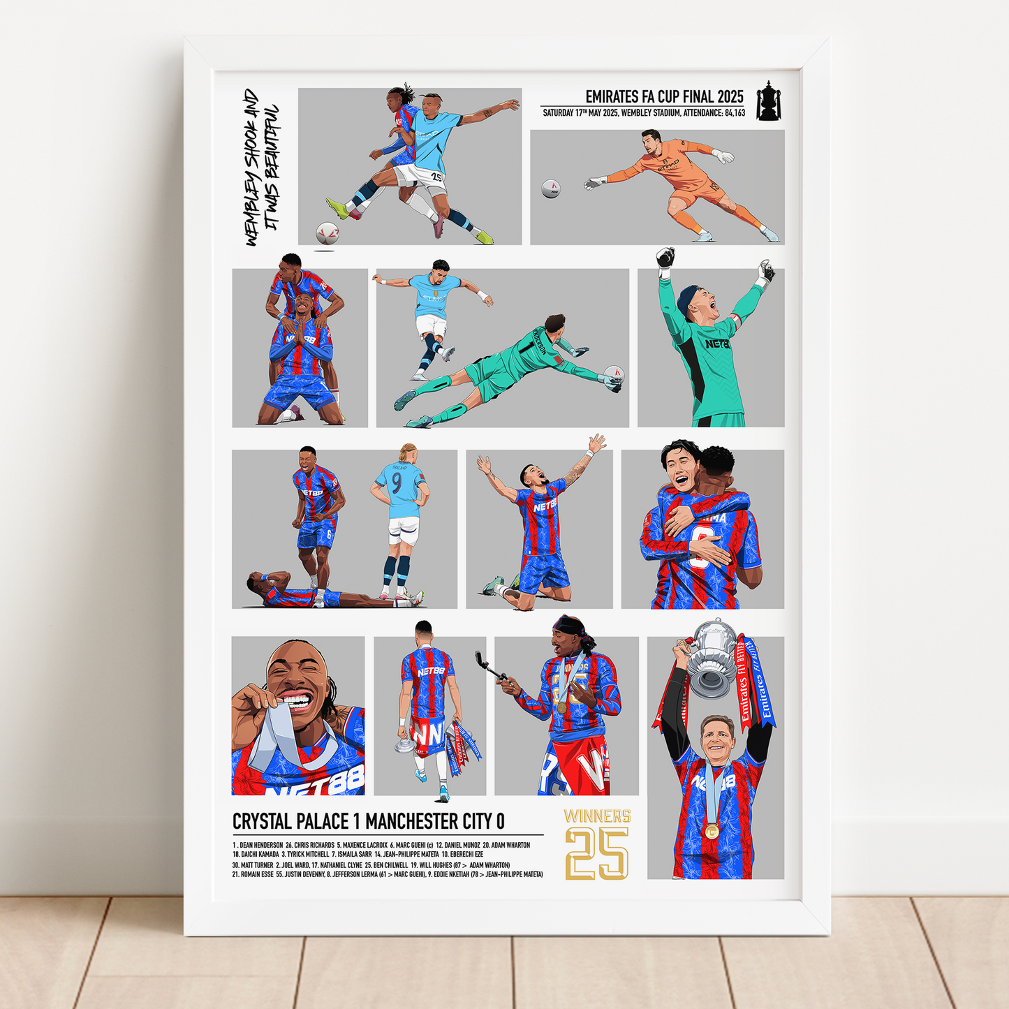 Crystal Palace 'Wembley Shook' FA Cup Final Print