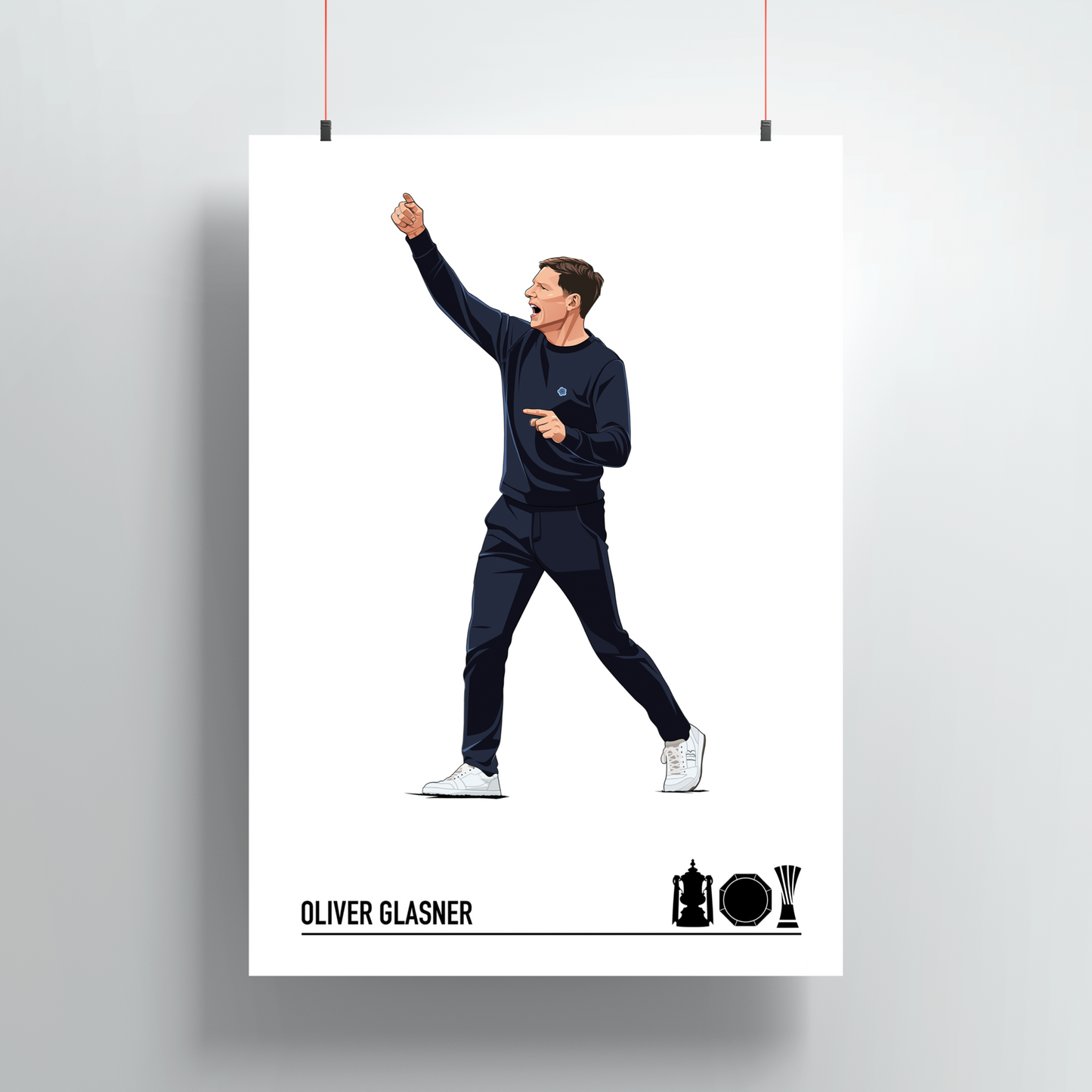 Oliver Glasner 3 Trophies Print