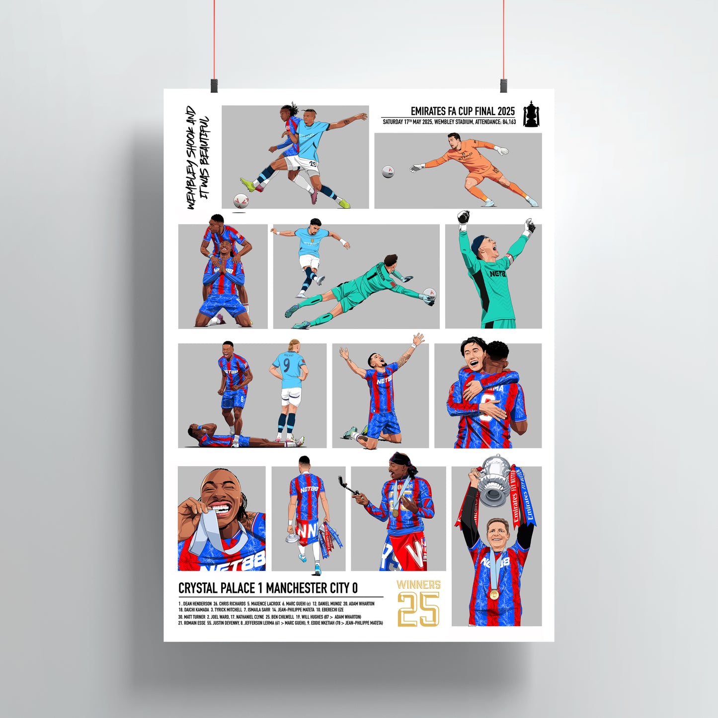 Crystal Palace 'Wembley Shook' FA Cup Final Print
