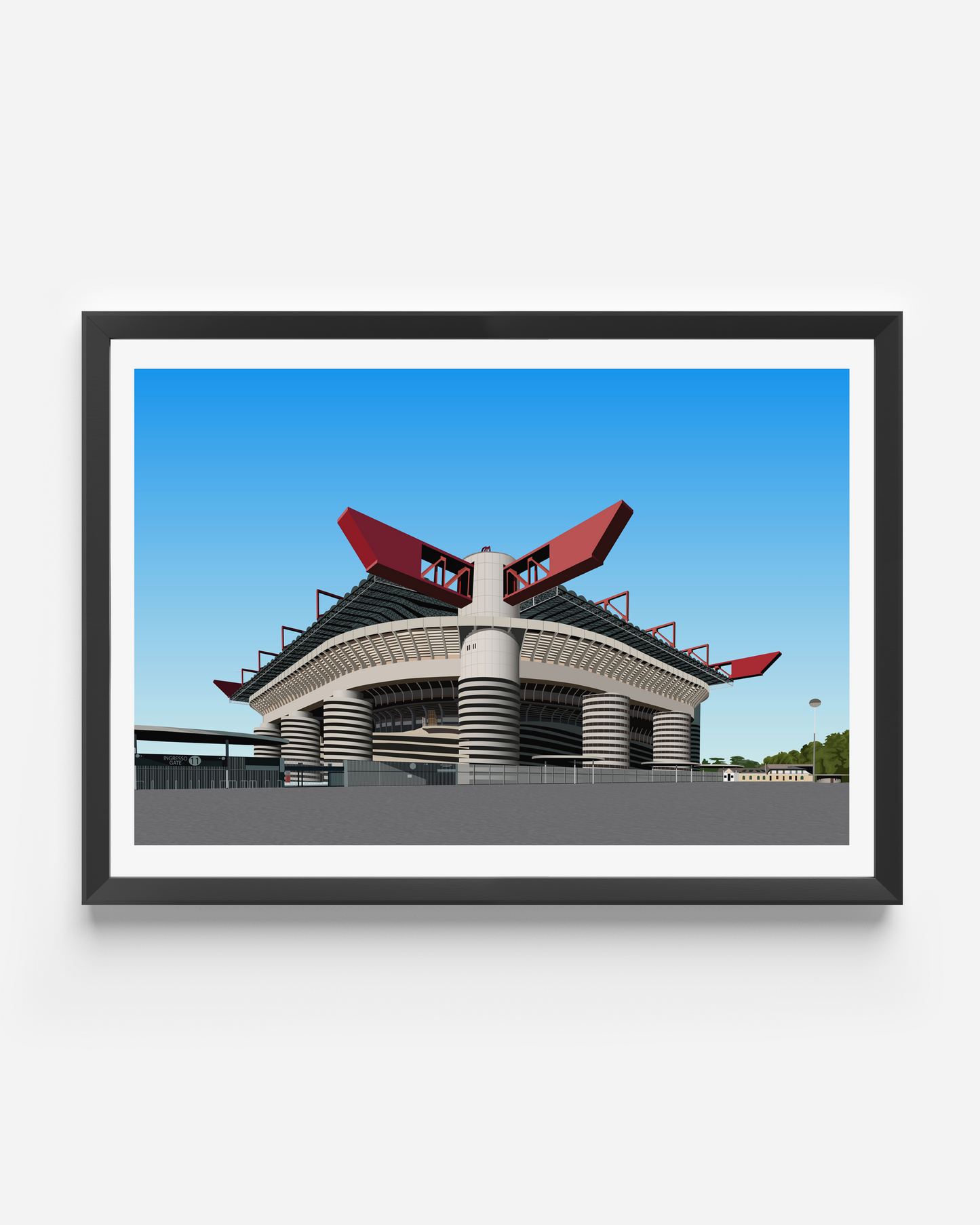 San Siro Stadium Print - AC Milan - Inter Milan - Guiseppe Meazza