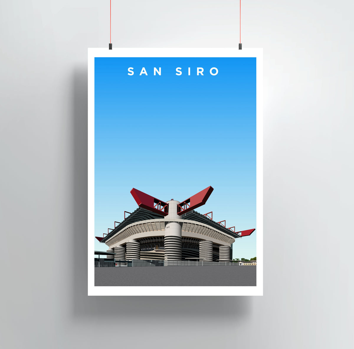 San Siro Stadium Print - AC Milan - Inter Milan - Guiseppe Meazza