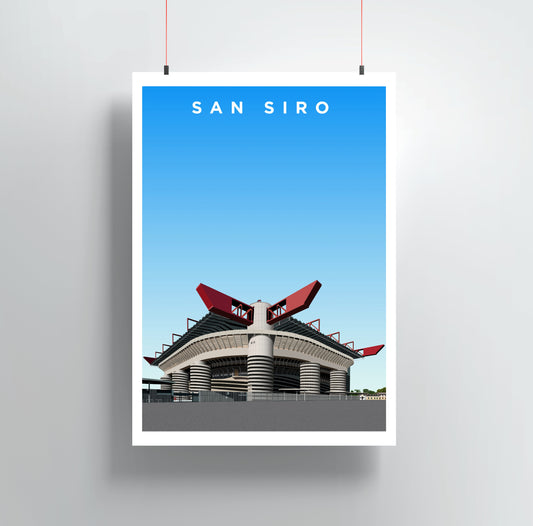 San Siro Stadium Print - AC Milan - Inter Milan - Guiseppe Meazza