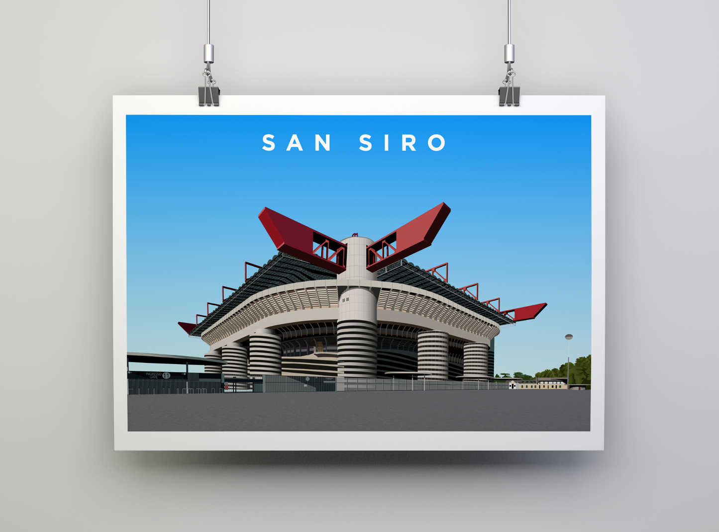 San Siro Stadium Print - AC Milan - Inter Milan - Guiseppe Meazza