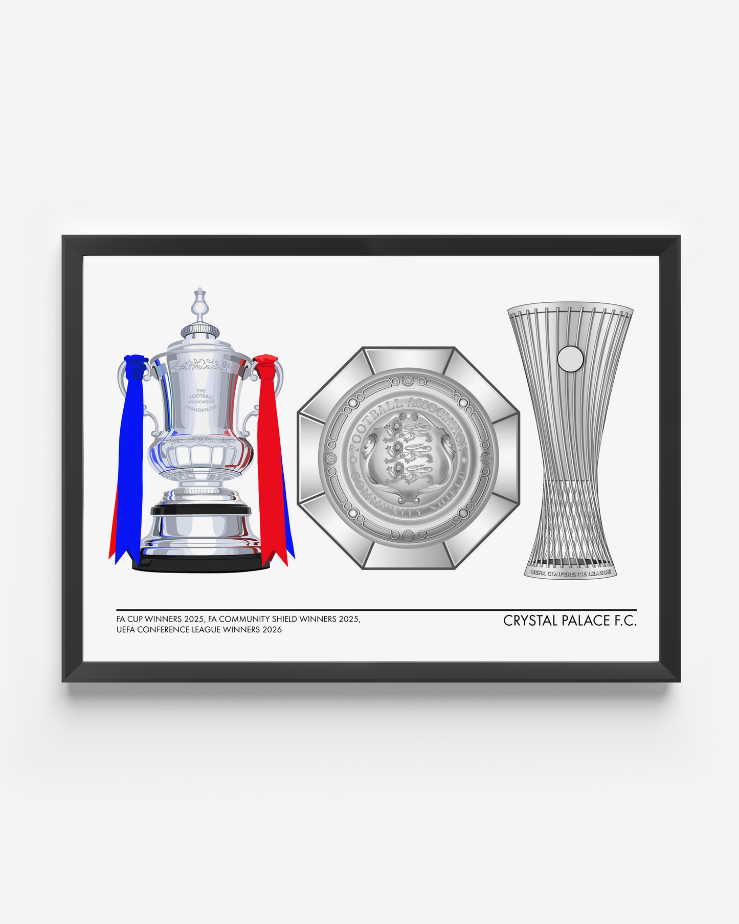 Crystal Palace Three Trophies Print