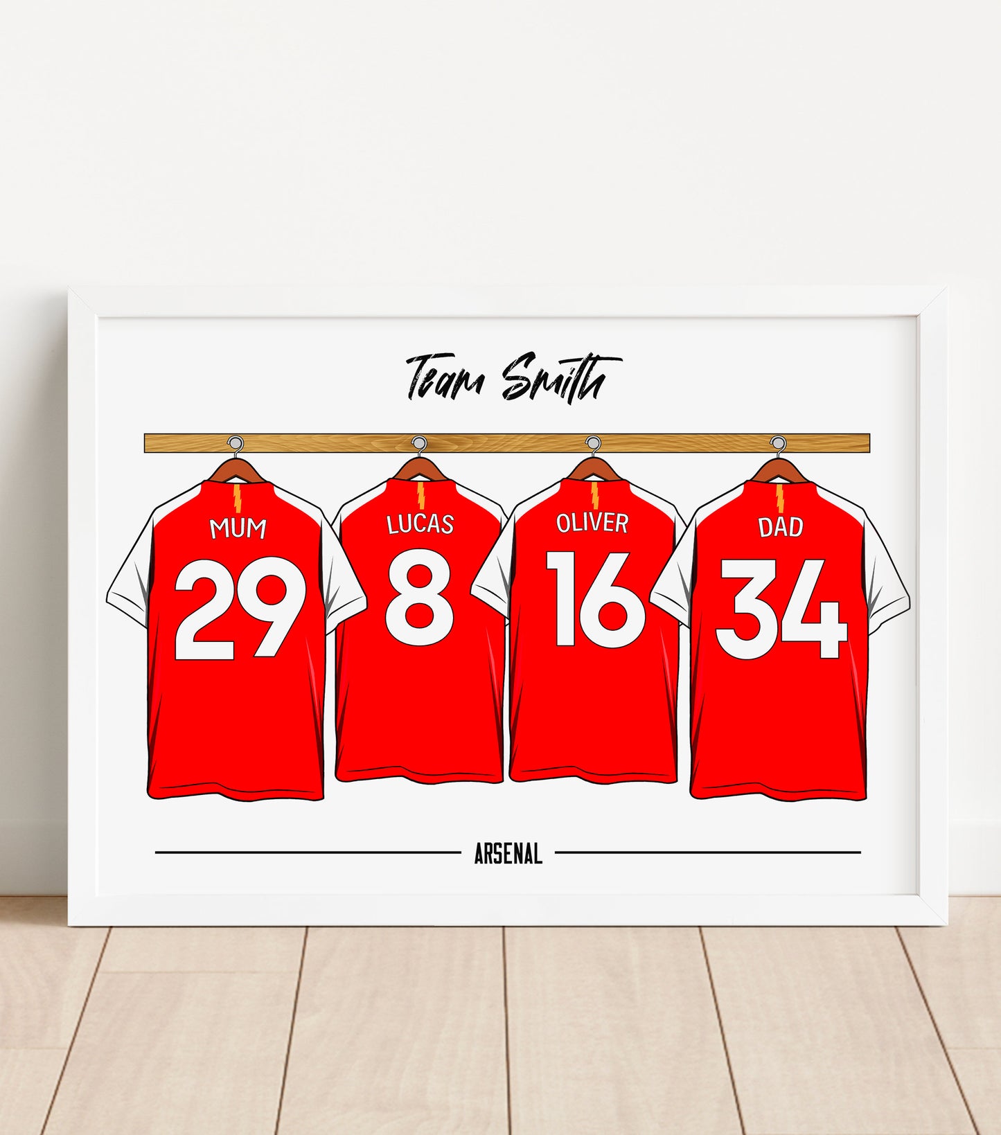 Personalised Family Football Print - Custom - Any Team - Any Shirt