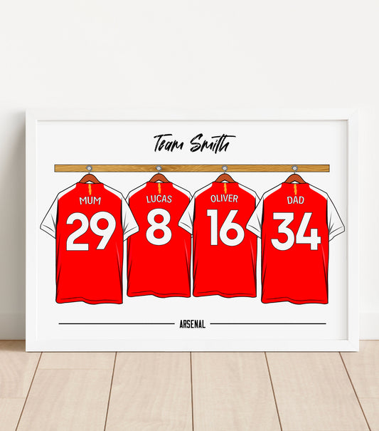 Personalised Family Football Print - Custom - Any Team - Any Shirt