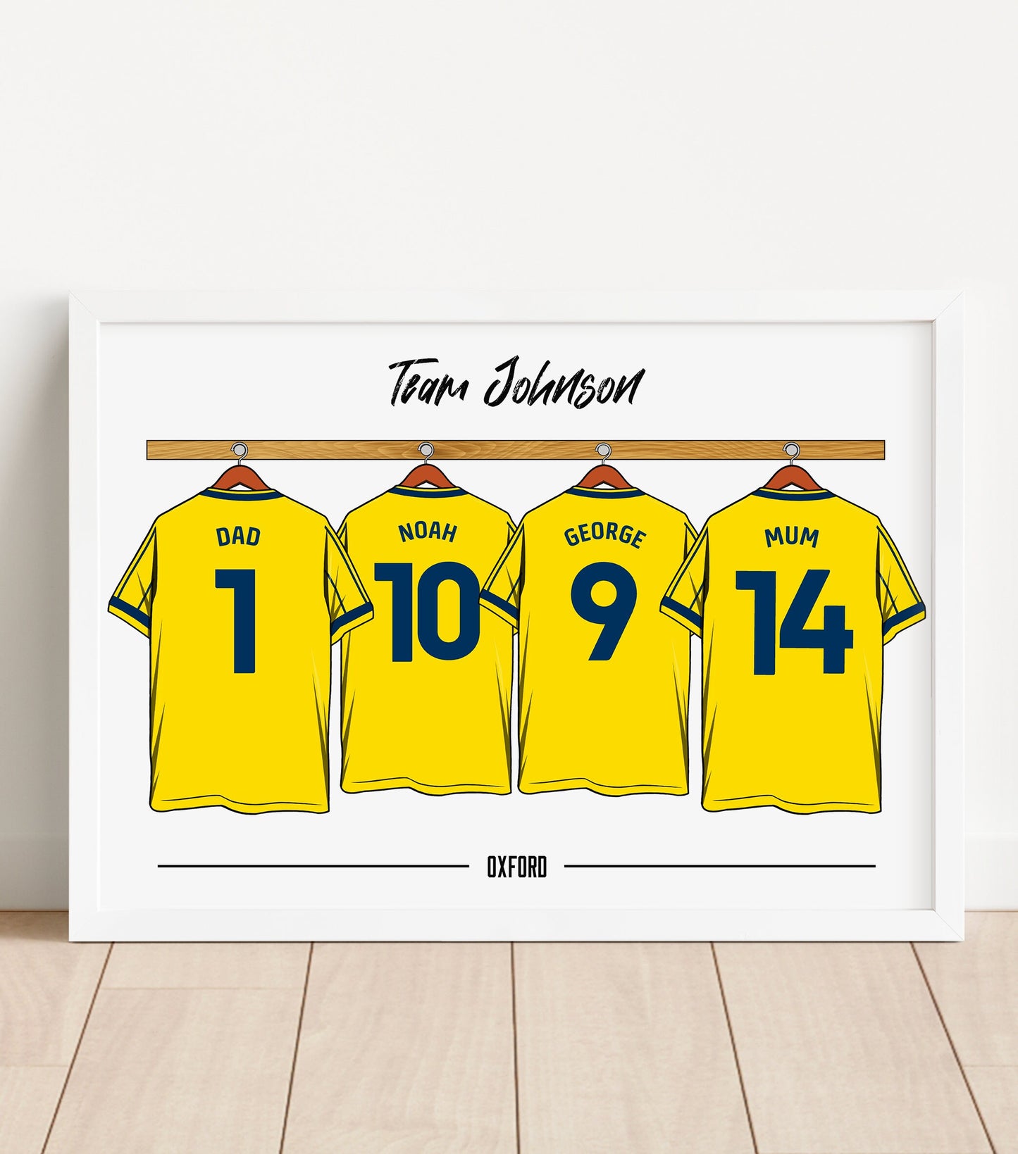 Personalised Family Football Print - Custom - Any Team - Any Shirt