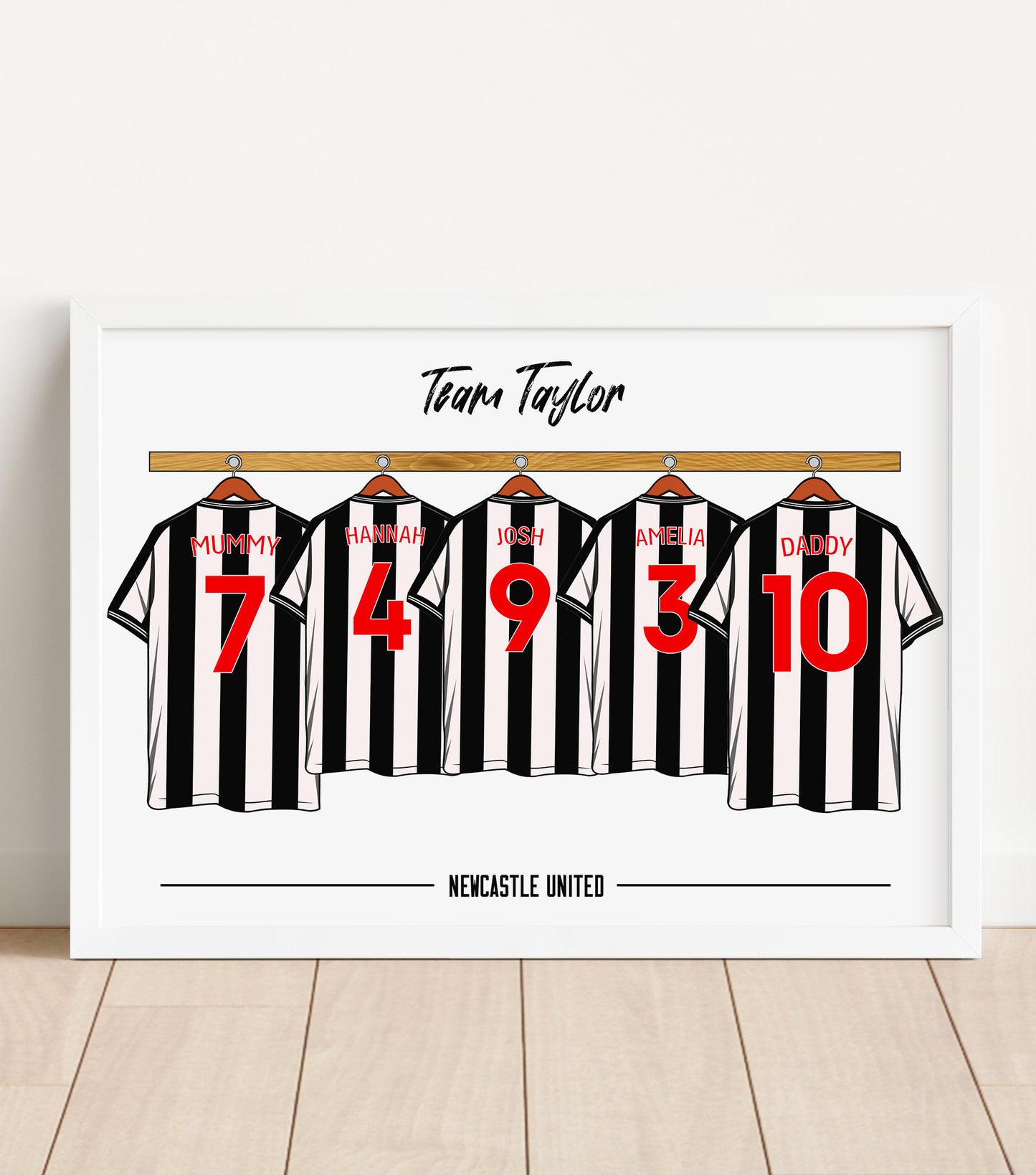 Personalised Family Football Print - Custom - Any Team - Any Shirt