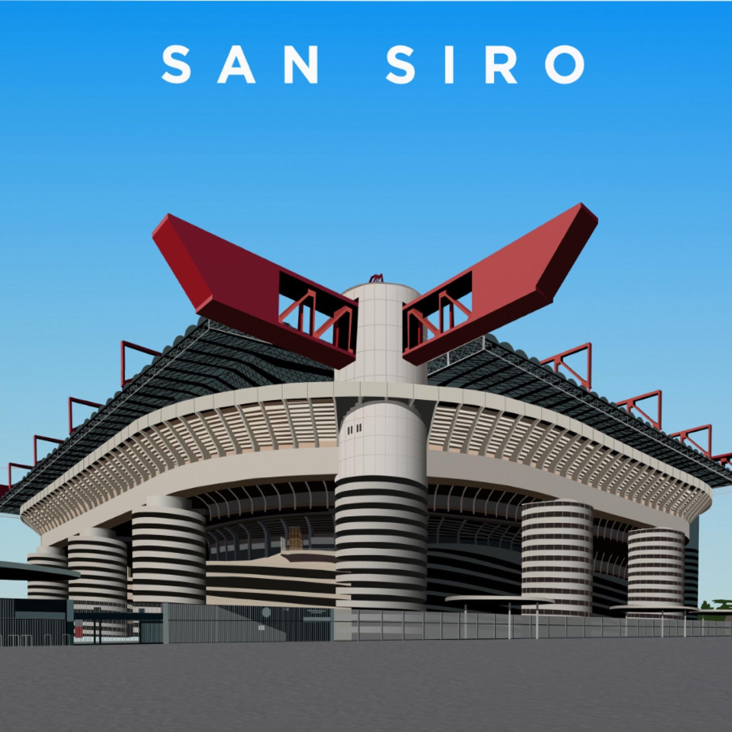 San Siro Stadium Print - AC Milan - Inter Milan - Guiseppe Meazza